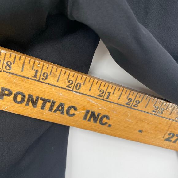 Theory Top Woman’s Large Black Silk Quiet Luxury Old Money Ling Sleeve Keyhole - Picture 6 of 7